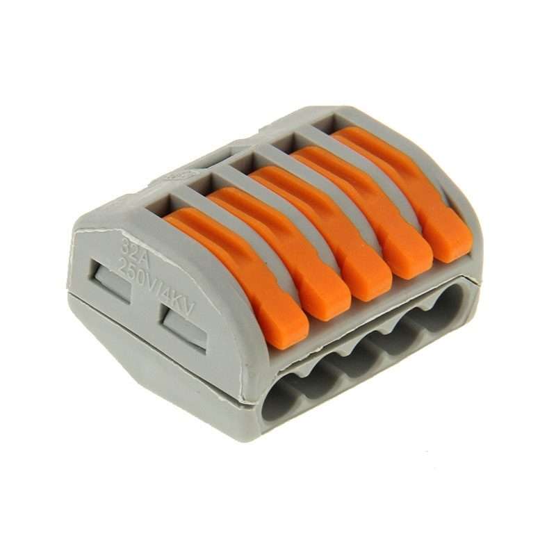 10 PCS Universal Compact 5 Pin Push Clamp Solderless Wire Connector