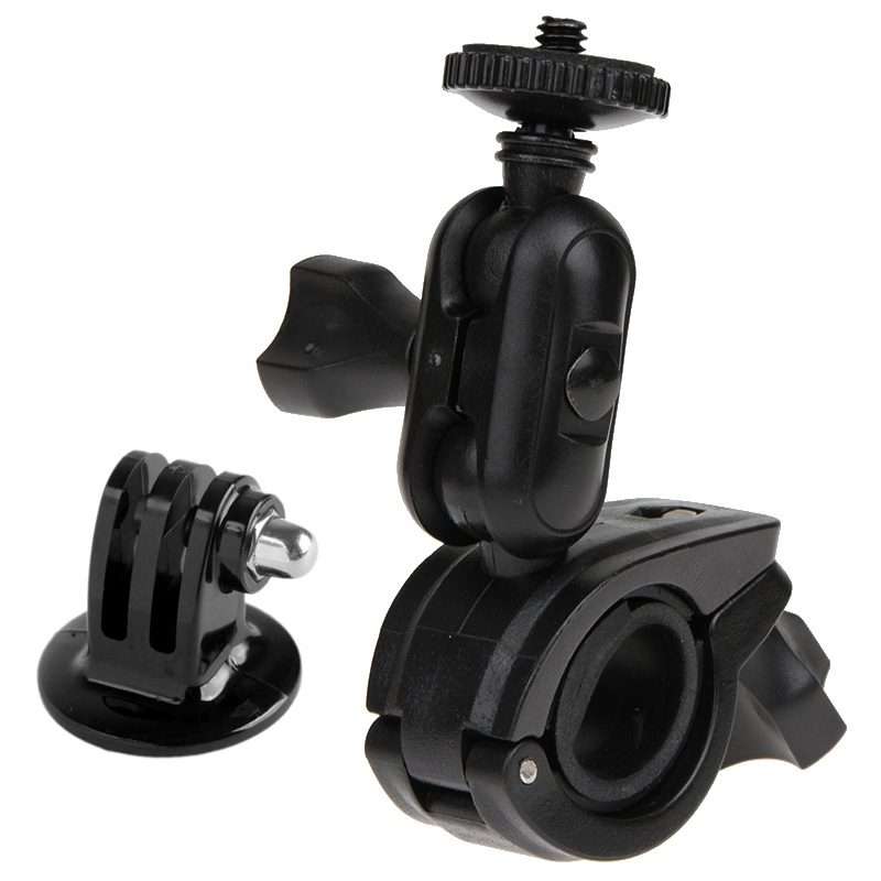 360 Degrees Rotation Bicycle Motorcycle Holder Handlebar Mount with Screw & Tripod Adapter for PUL
