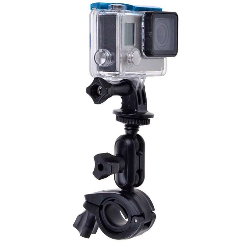 360 Degrees Rotation Bicycle Motorcycle Holder Handlebar Mount with Screw & Tripod Adapter for PUL
