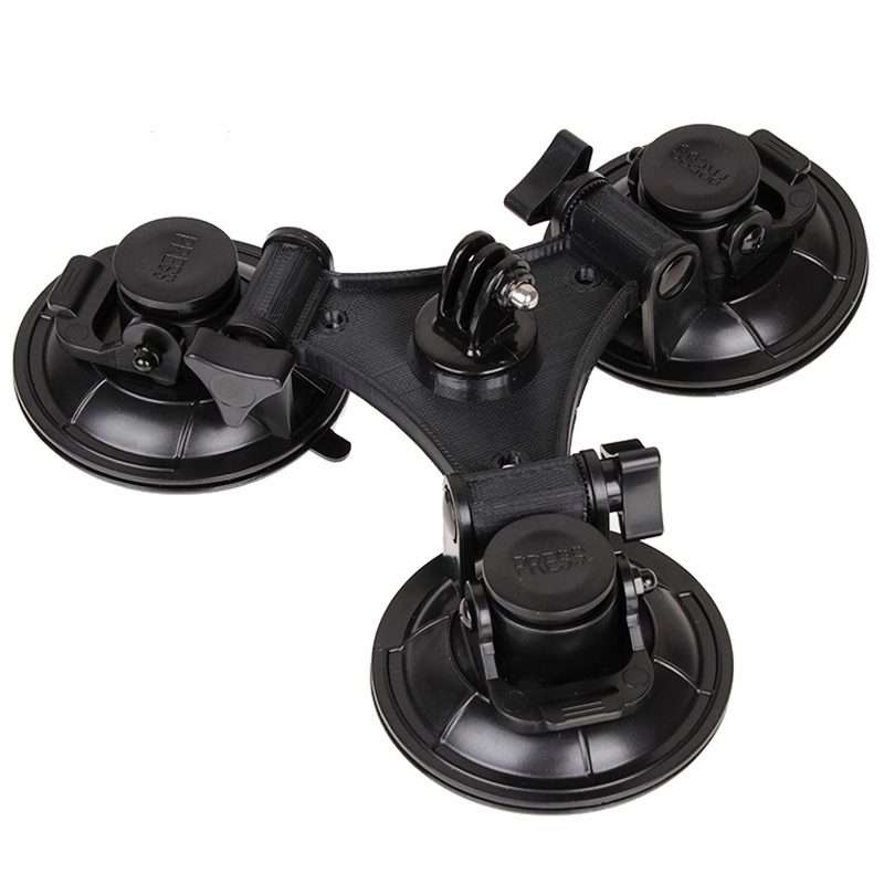 XM70-B Triangle Direction Suction Cup Mount with Hexagonal Screwdriver for GoPro, Inst ... (Black)