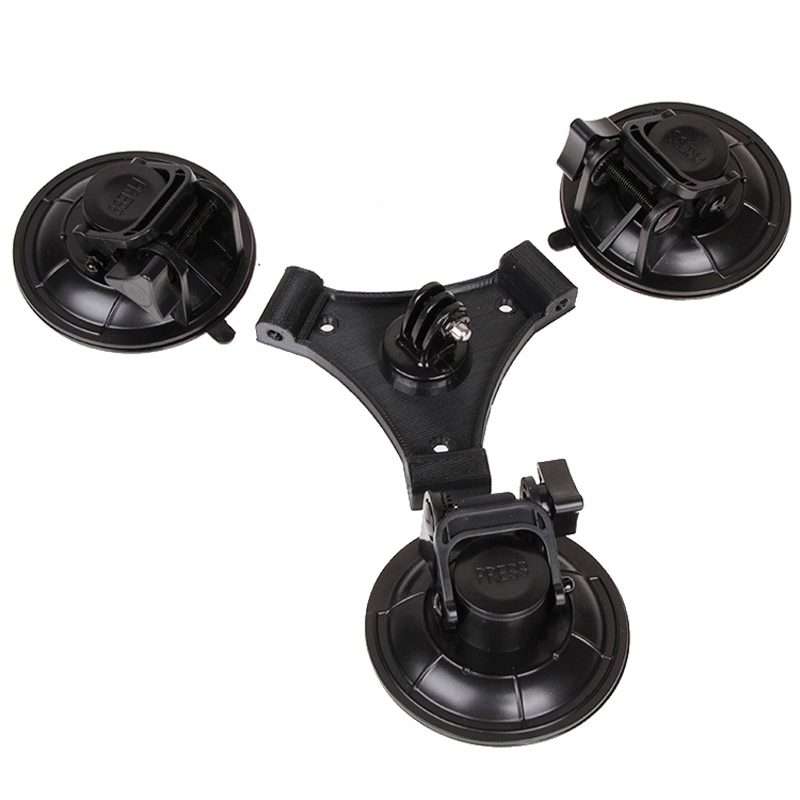 XM70-B Triangle Direction Suction Cup Mount with Hexagonal Screwdriver for GoPro, Inst ... (Black)
