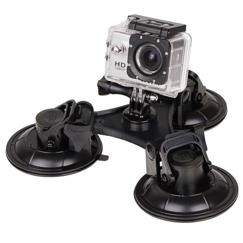 XM70-B Triangle Direction Suction Cup Mount with Hexagonal Screwdriver for GoPro, Inst ... (Black)