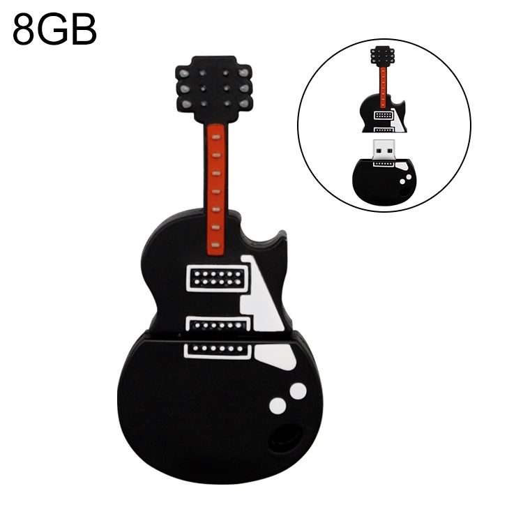 8GB Guitar Shape USB Flash Disk(Black)