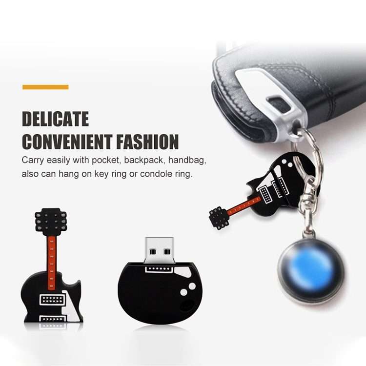 16GB Guitar Shape USB Flash Disk(Black)