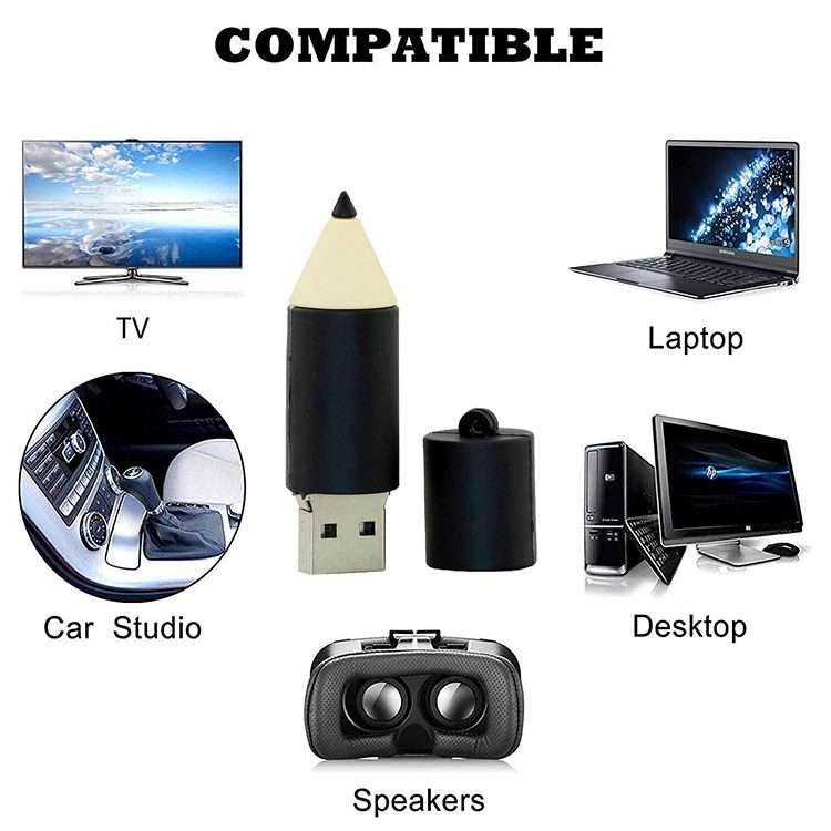 4GB Pencil Shape USB Flash Disk(Black)