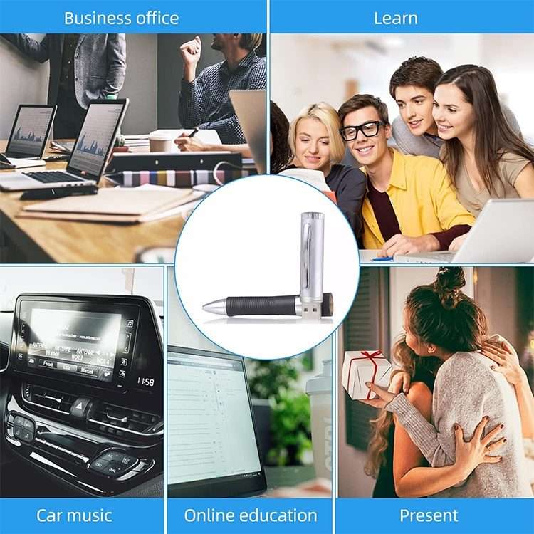 2 in 1 Pen Style USB Flash Disk, Black (2GB)