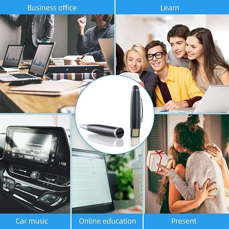 2 in 1 Pen Style USB Flash Disk, Black (16GB)