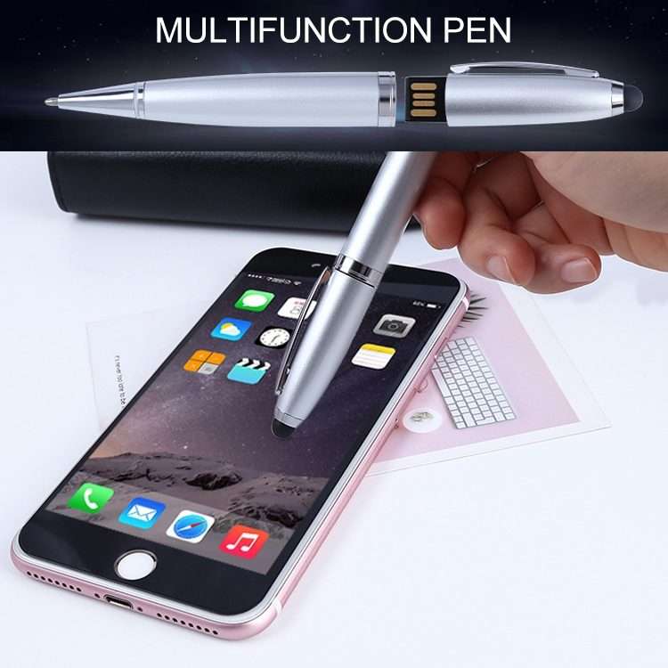 2 in 1 Pen Style USB Flash Disk, Black (32GB)