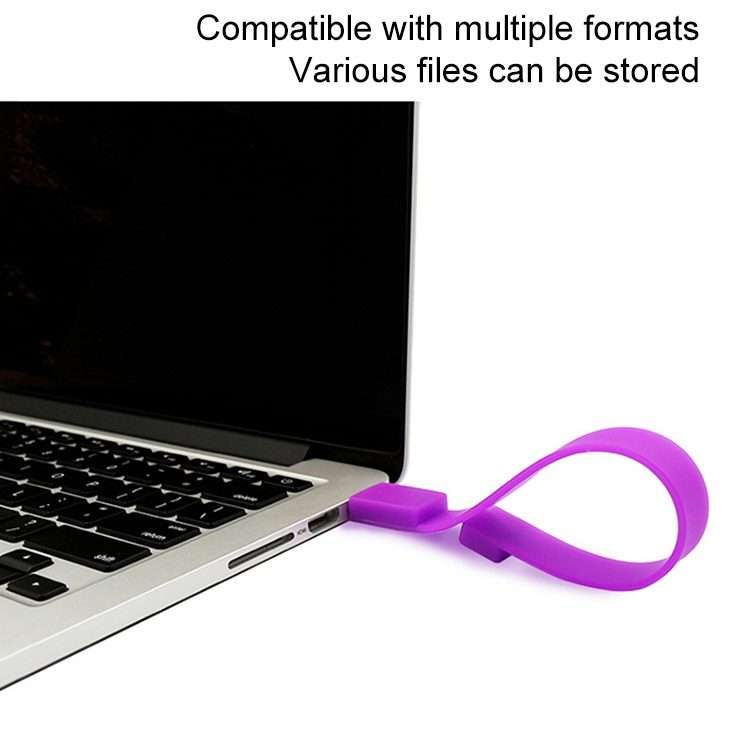 4GB Silicon Bracelets USB 2.0 Flash Disk(Black)