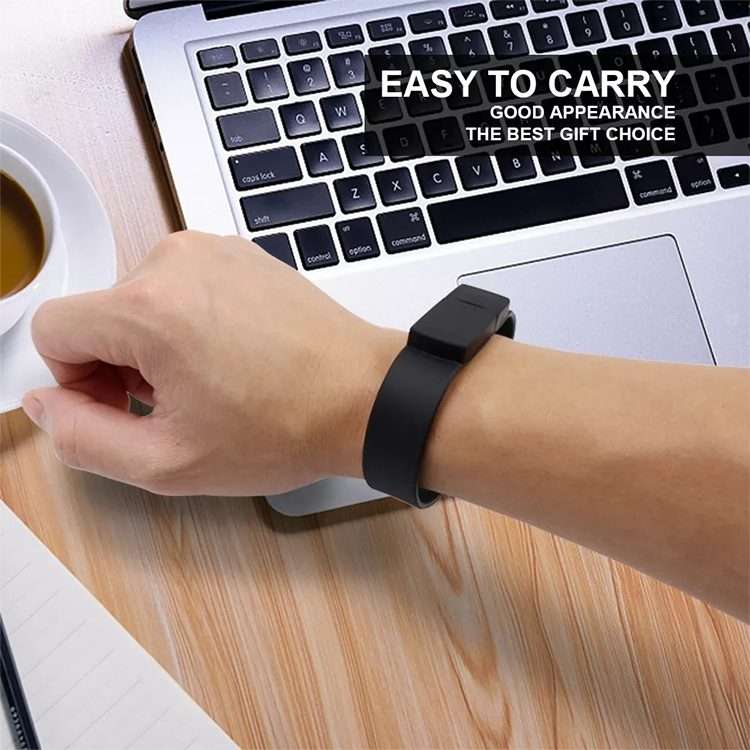 4GB Silicon Bracelets USB 2.0 Flash Disk(Black)