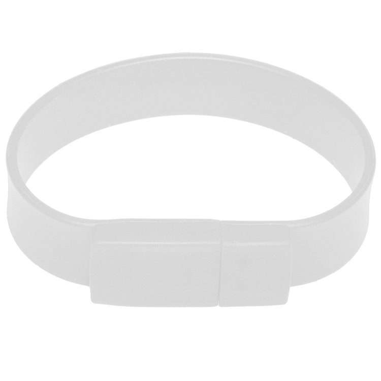 16GB Silicon Bracelets USB 2.0 Flash Disk(White)