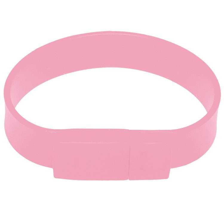 4GB Silicon Bracelets USB 2.0 Flash Disk(Pink)