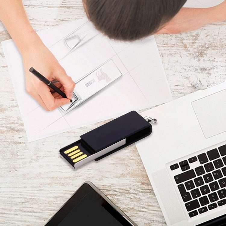 Mini Rotatable USB Flash Disk (16GB), Black