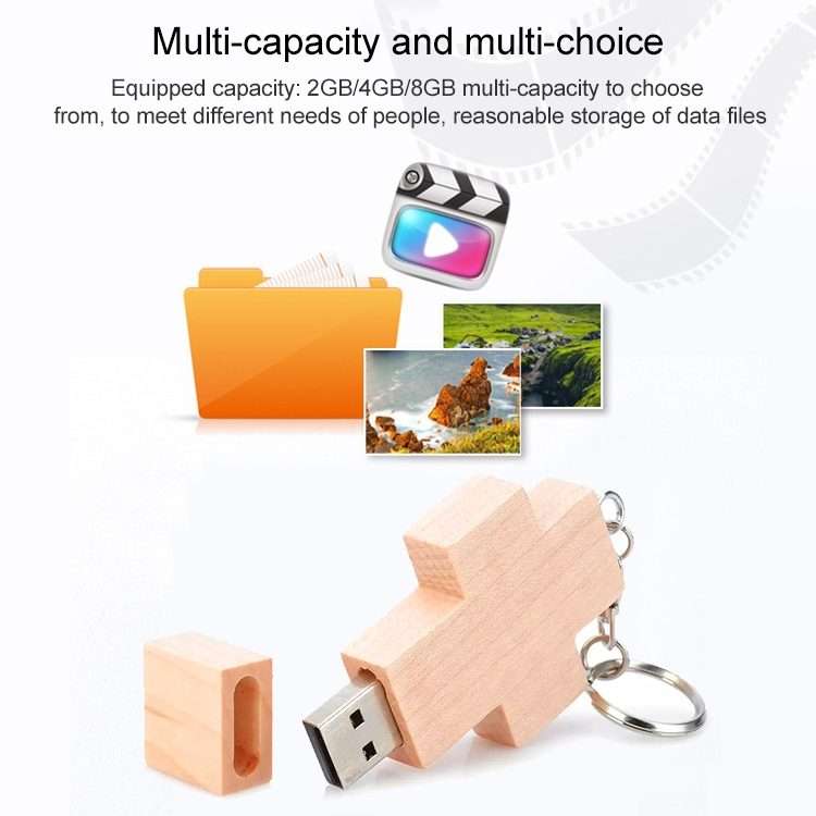 2 GB Wood Cross Style USB Flash Disk