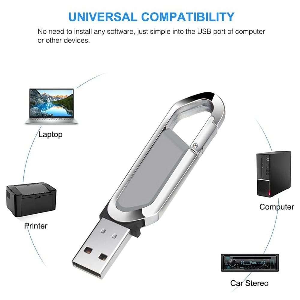 4GB Metallic Keychains Style USB 2.0 Flash Disk (Grey)(Grey)