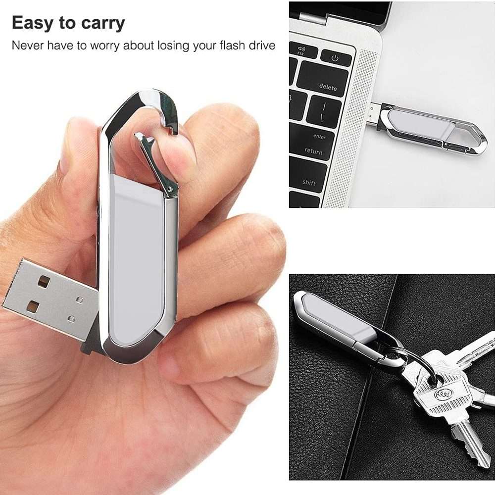 4GB Metallic Keychains Style USB 2.0 Flash Disk (Grey)(Grey)