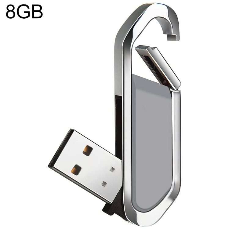 8GB Metallic Keychains Style USB 2.0 Flash Disk (Grey)(Grey)