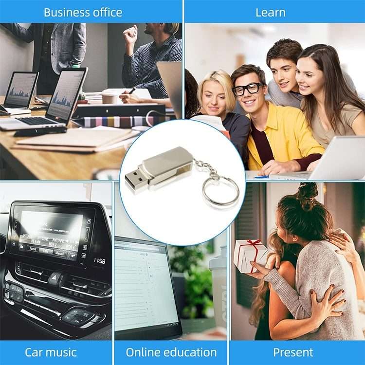 Metal Series Mini USB 2.0 Flash Disk with Keychain (4GB)