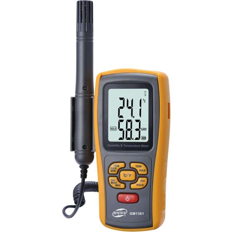 BENETECH GM1361 2.5 Inch Screen Digital Temperature & Humidity Meter Hygrometer / The ... (Yellow)