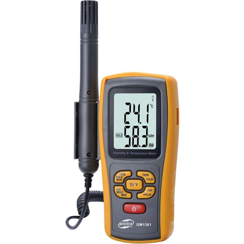 BENETECH GM1361 2.5 Inch Screen Digital Temperature & Humidity Meter Hygrometer / The ... (Yellow)