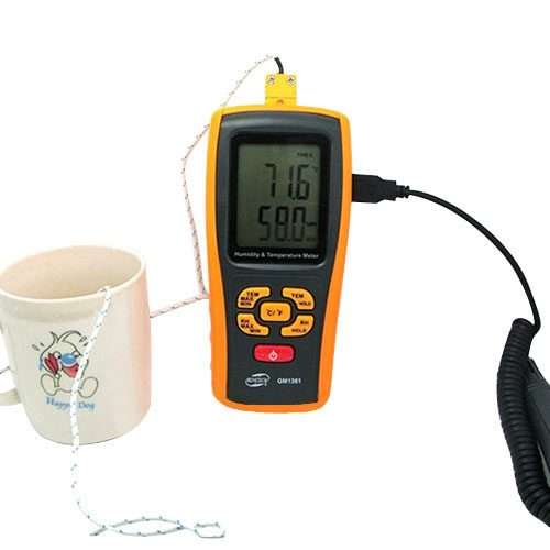 BENETECH GM1361 2.5 Inch Screen Digital Temperature & Humidity Meter Hygrometer / The ... (Yellow)