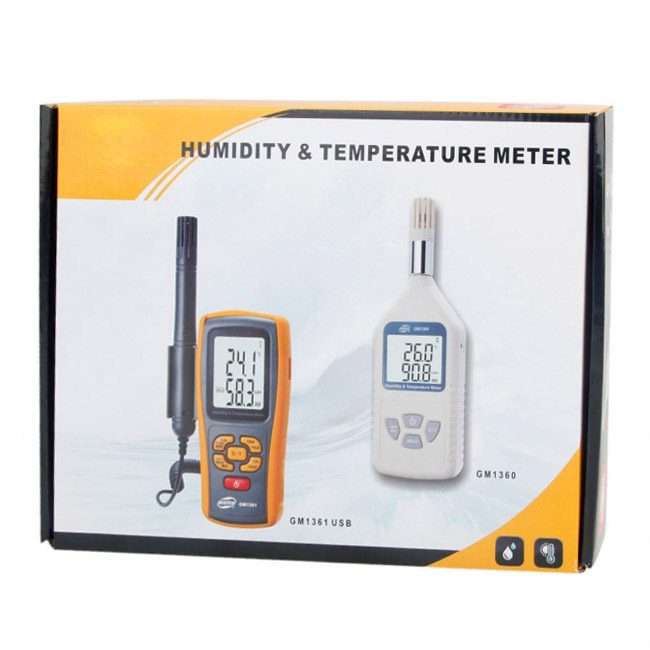 BENETECH GM1361 2.5 Inch Screen Digital Temperature & Humidity Meter Hygrometer / The ... (Yellow)