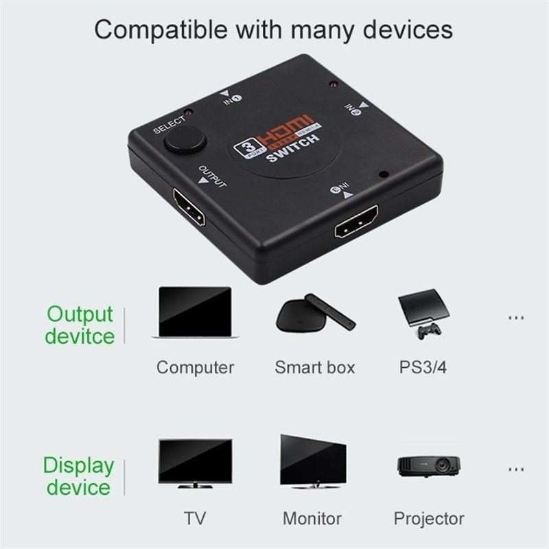 3 Ports 1080P HDMI Switch(Black)