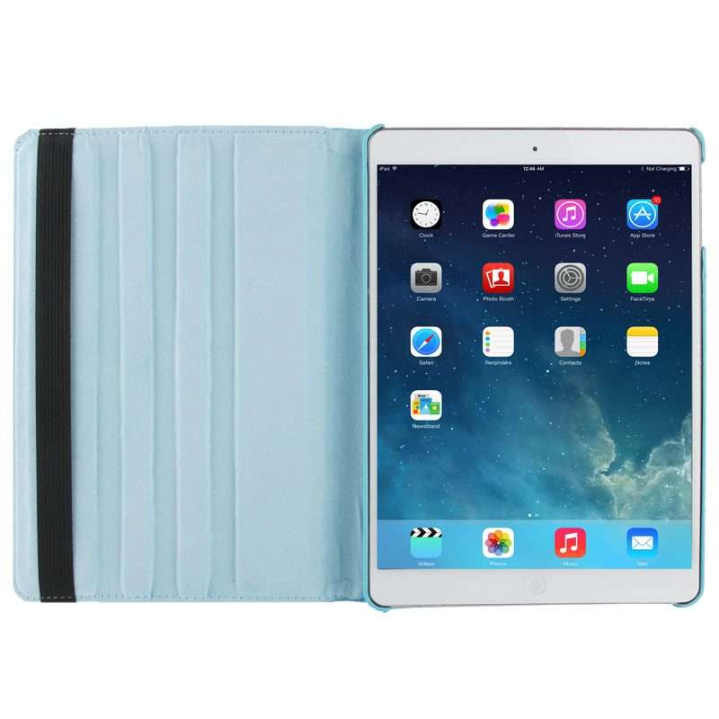 Litchi Texture 360 Degrees Rotation Leather Tablet Case with Holder for iPad Air / Air ... (Blue)