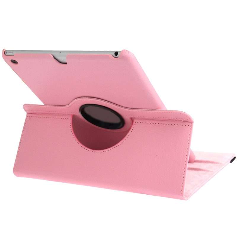 Litchi Texture 360 Degrees Rotation Leather Tablet Case with Holder for iPad Air / Air ... (Pink)