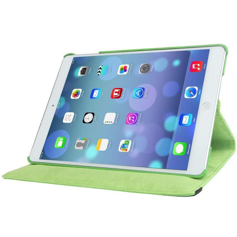 Litchi Texture 360 Degrees Rotation Leather Tablet Case with Holder for iPad Air / Air ... (Green)