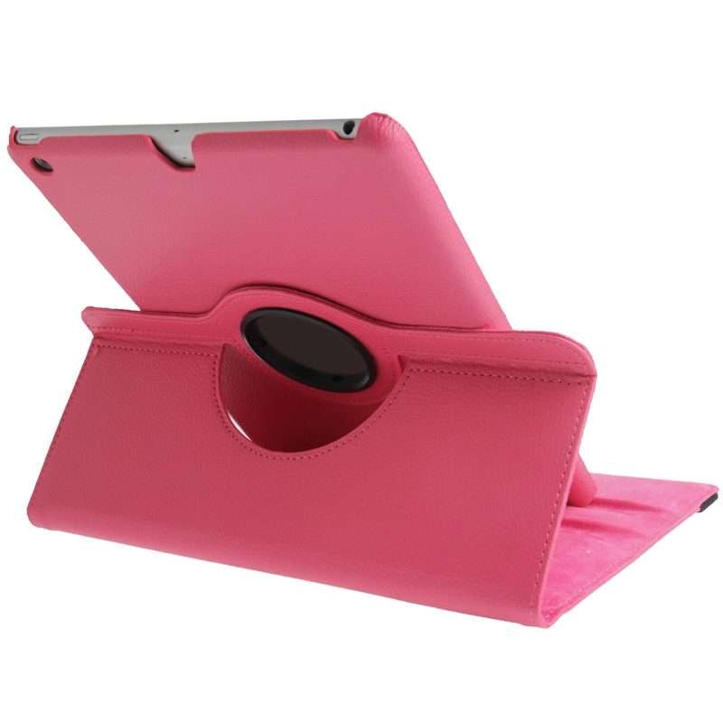 Litchi Texture 360 Degrees Rotation Leather Tablet Case with Holder for iPad Air / A ... (Magenta)