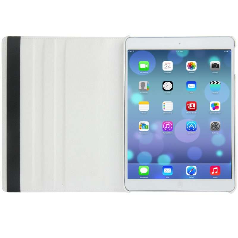 Litchi Texture 360 Degrees Rotation Leather Tablet Case with Holder for iPad Air / Air ... (White)
