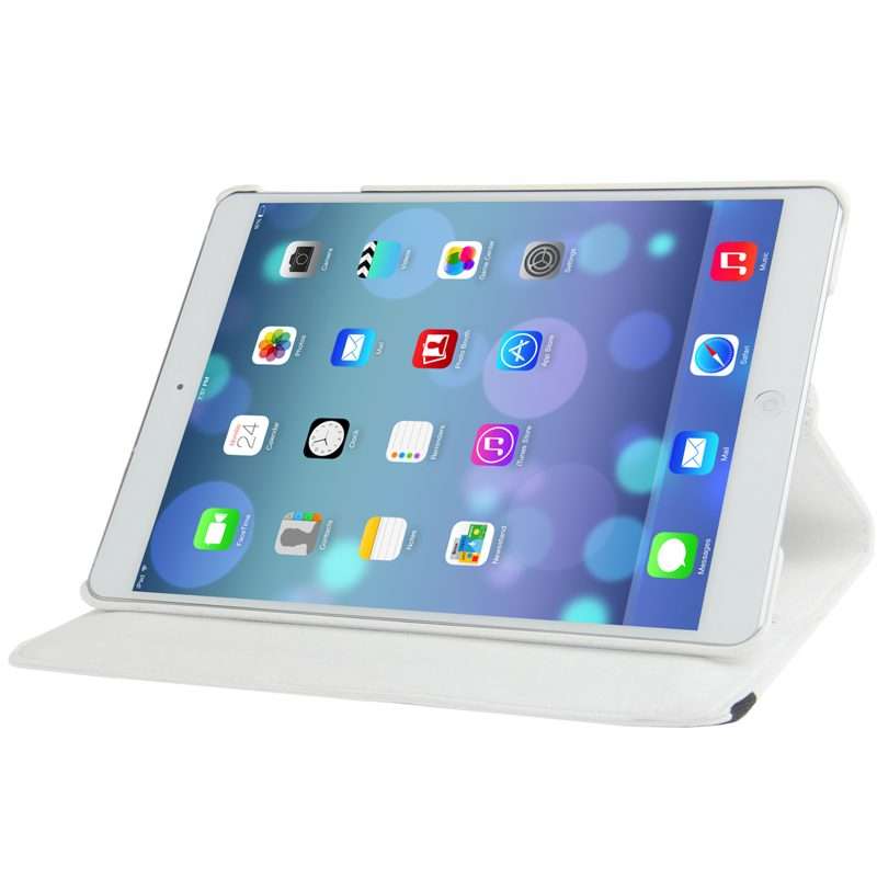 Litchi Texture 360 Degrees Rotation Leather Tablet Case with Holder for iPad Air / Air ... (White)