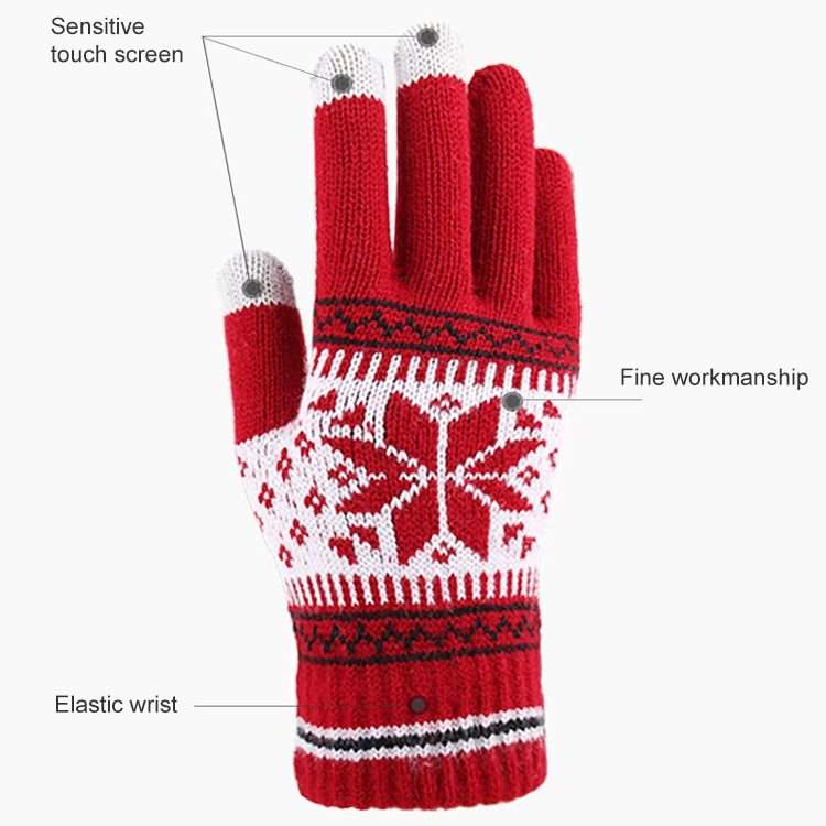 Multifunctional Three Fingers Touch Screen Wool Warm Gloves