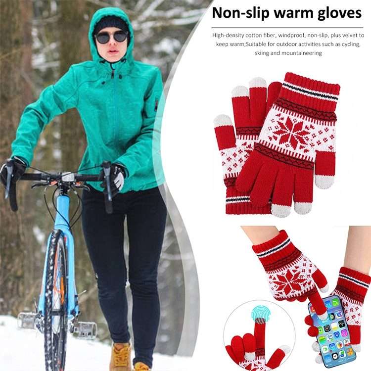 Multifunctional Three Fingers Touch Screen Wool Warm Gloves