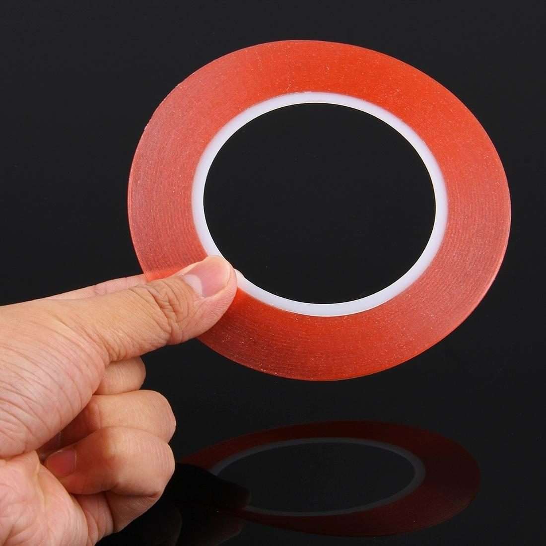 1mm Width Double Sided Adhesive Sticker Tape for iPhone / Samsung / HTC Mobile Phone Tou ... (Red)