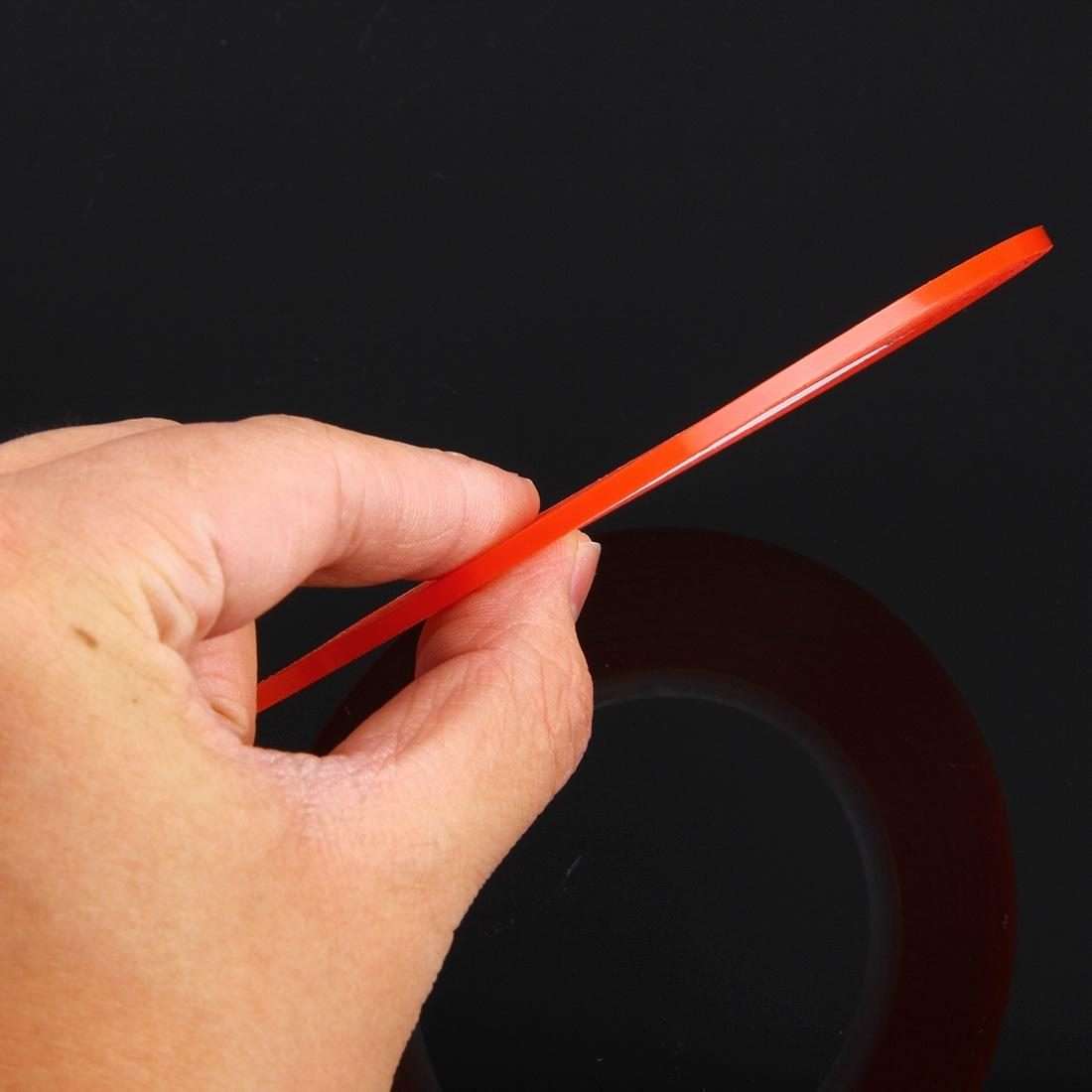 3mm Width Double Sided Adhesive Sticker Tape for iPhone / Samsung / HTC Mobile Phone Tou ... (Red)