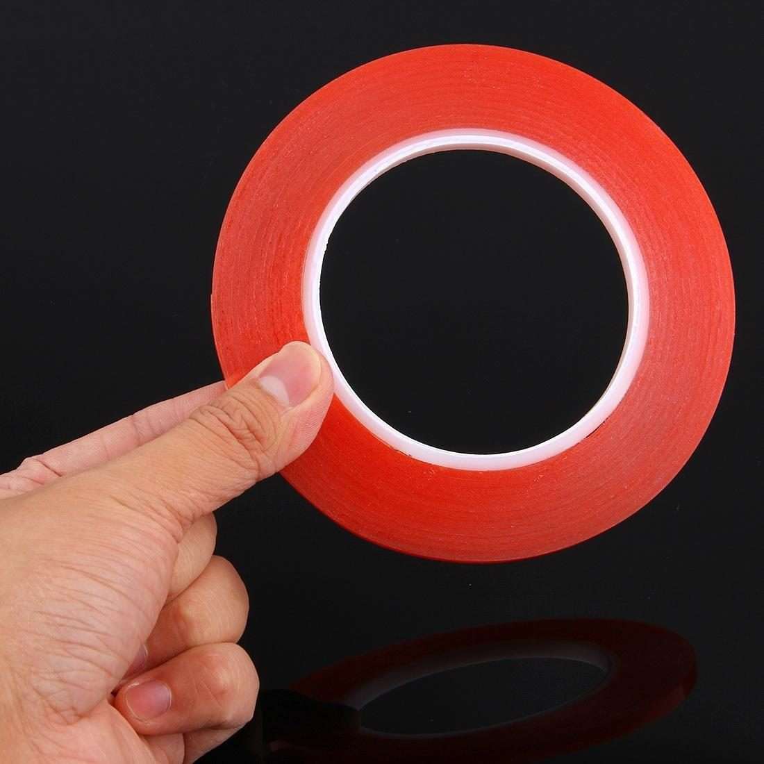 5mm Width Double Sided Adhesive Sticker Tape for iPhone / Samsung / HTC Mobile Phone Tou ... (Red)