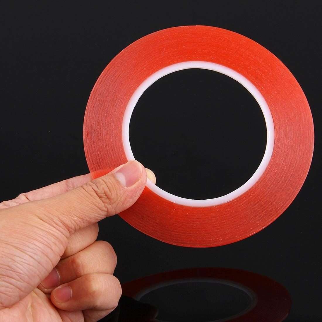 2mm Width Double Sided Adhesive Sticker Tape for iPhone / Samsung / HTC Mobile Phone Tou ... (Red)