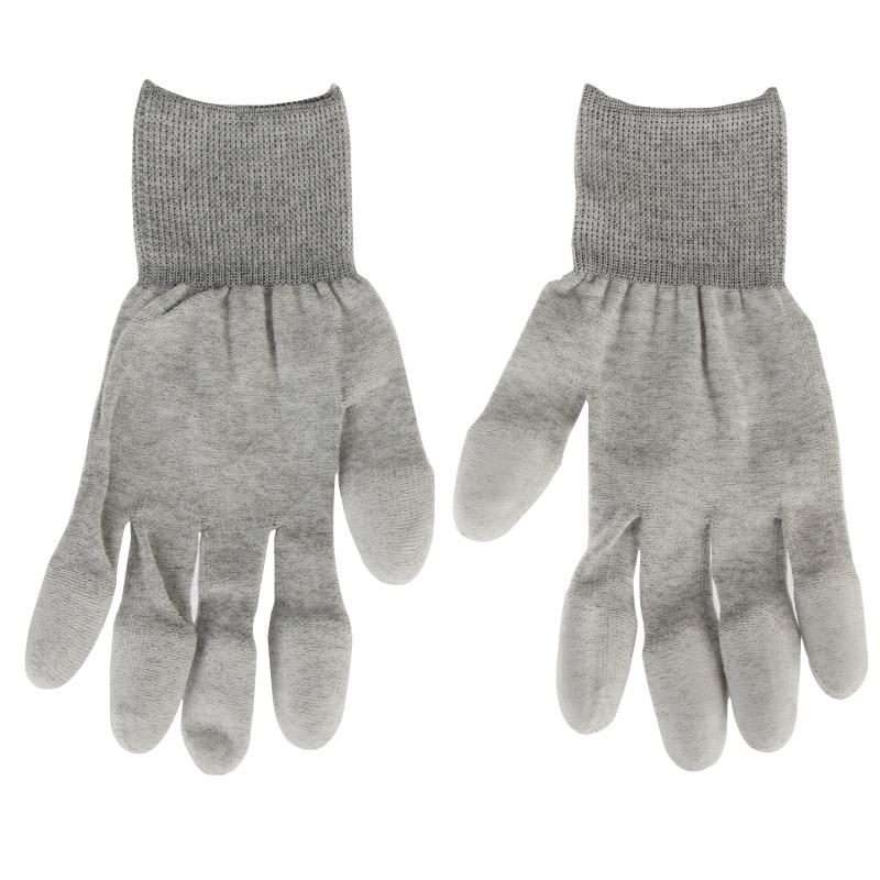 Anti Static ESD Safe Universal Size PU Fingertip Coating Gloves for Computer / Electron ... (Grey)
