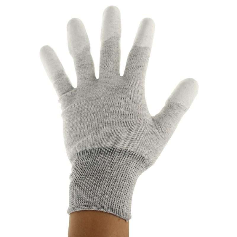 Anti Static ESD Safe Universal Size PU Fingertip Coating Gloves for Computer / Electron ... (Grey)