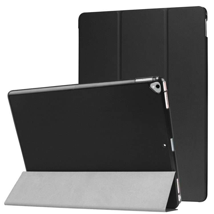 Custer Texture Horizontal Flip Smart Leather Case with 3-folding Holder & Sleep / Wake ... (Black)