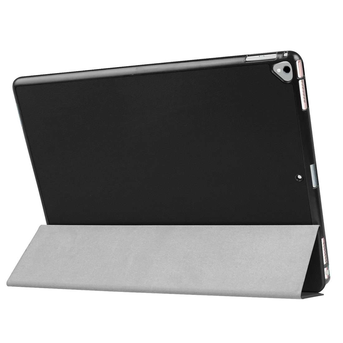 Custer Texture Horizontal Flip Smart Leather Case with 3-folding Holder & Sleep / Wake ... (Black)