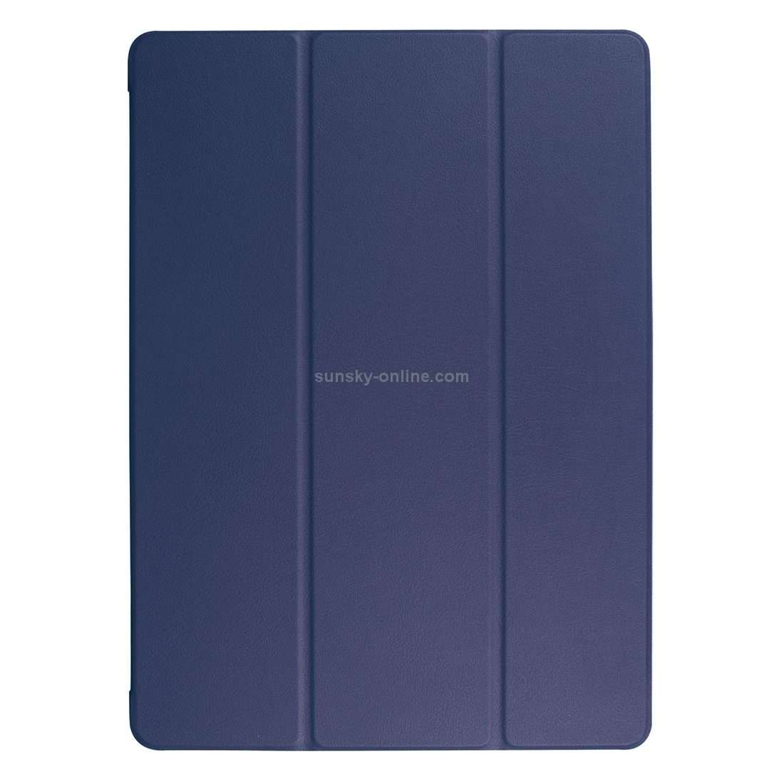 Custer Texture Horizontal Flip Smart Leather Case with 3-folding Holder & Sleep ... (Dark Blue)