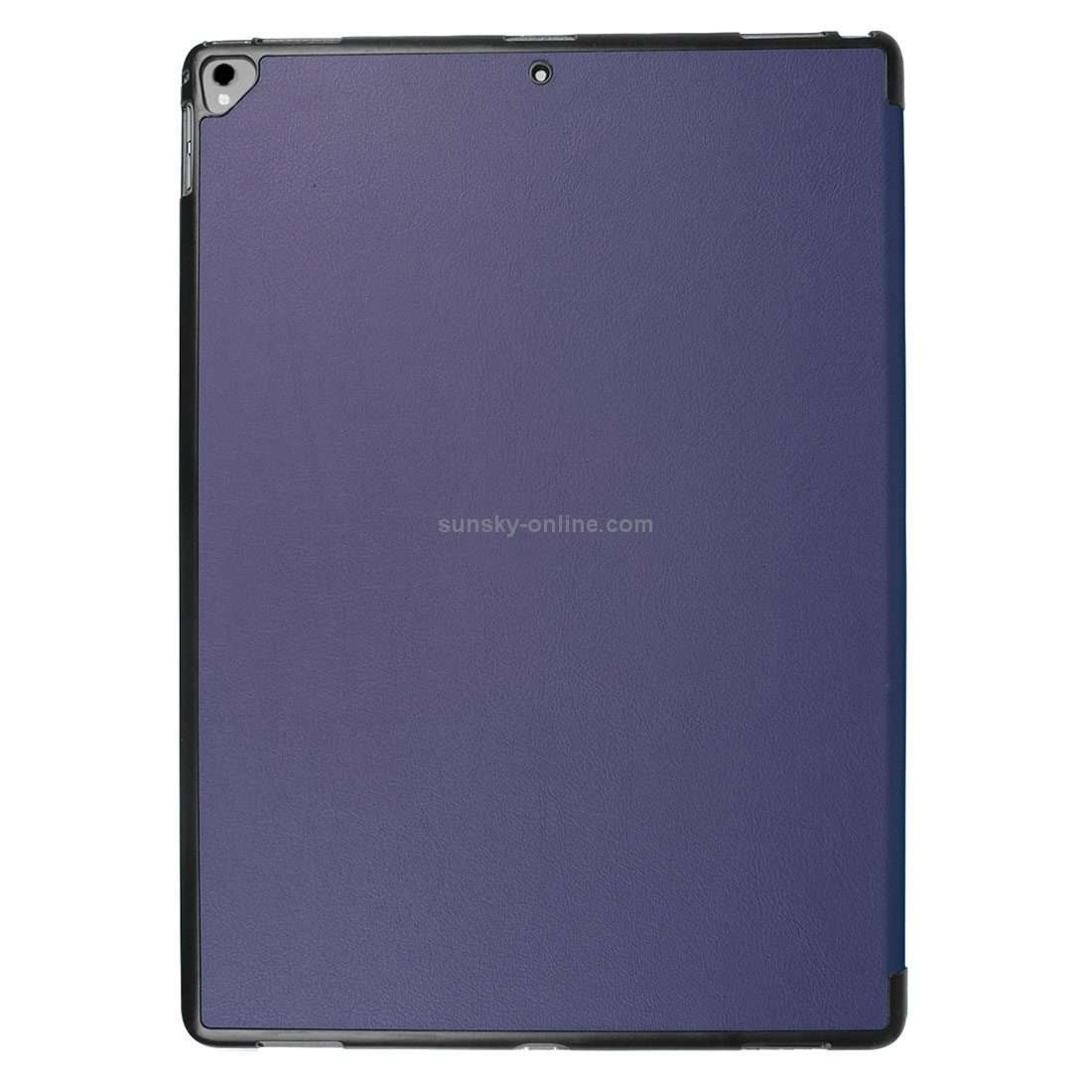 Custer Texture Horizontal Flip Smart Leather Case with 3-folding Holder & Sleep ... (Dark Blue)