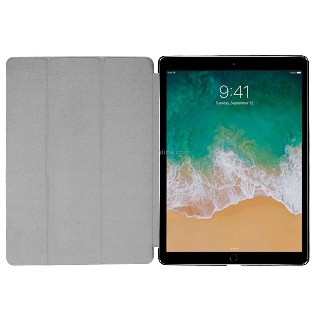 Custer Texture Horizontal Flip Smart Leather Case with 3-folding Holder & Sleep ... (Dark Blue)
