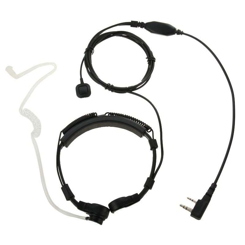 Throat control Transceiver Earpiece Headset for Walkie Talkies, 3.5mm + 2.5mm Plug(Black)