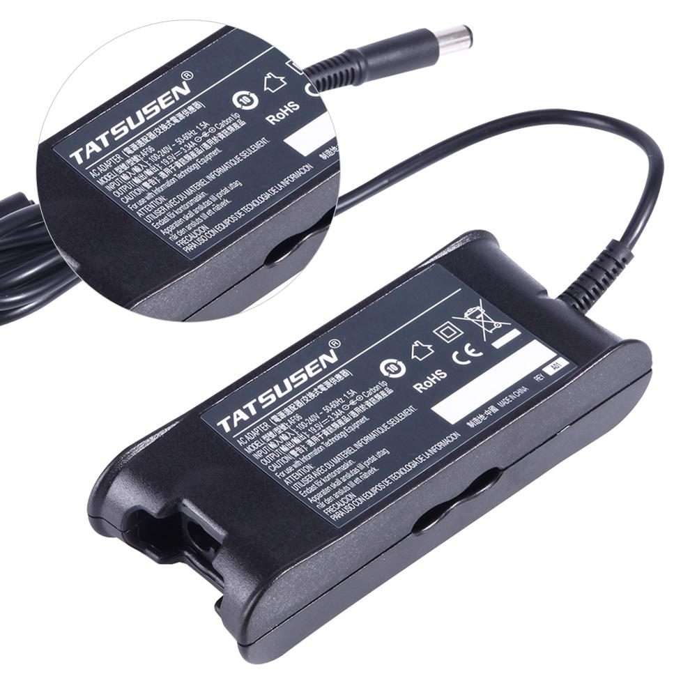 19.5V 3.34A 7.4 x 5.0mm Laptop Notebook Power Adapter Charger with Power Cable for Dell(Black)