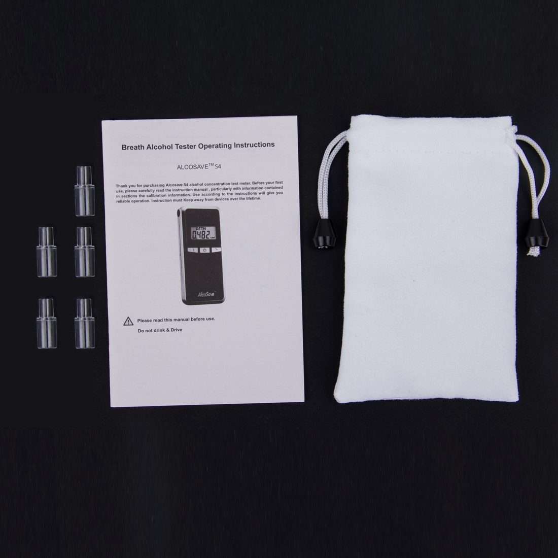 Alcohol 4 Digital LCD Display Breath Analyzer Tester(Black)