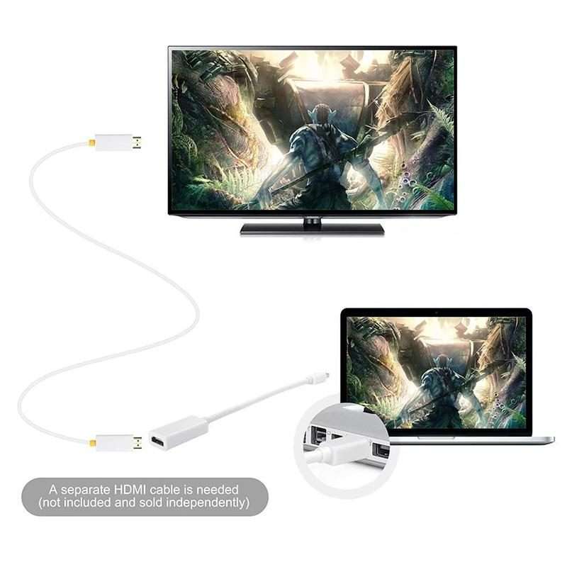 Mini DisplayPort to HDMI Female Adapter Cable(White)